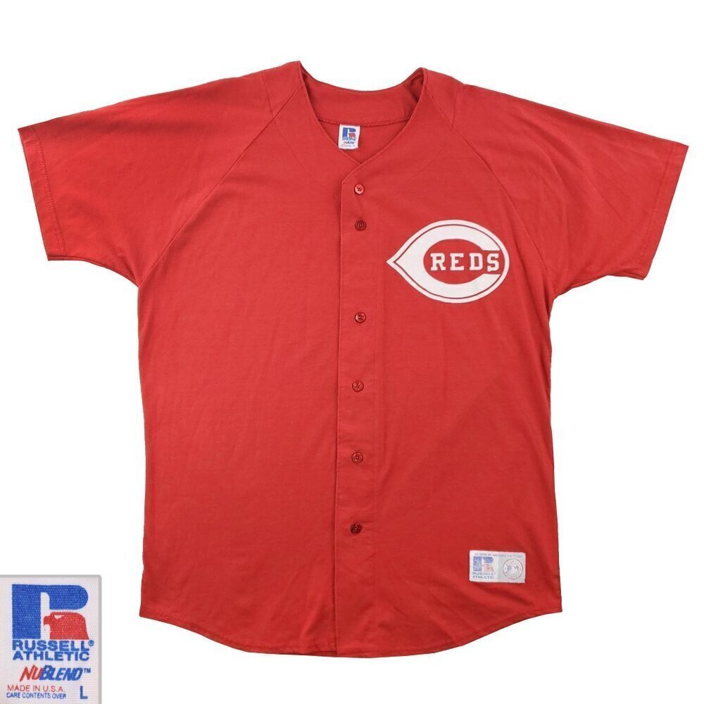 Cincinnati Reds Vintage Baseball Jersey Russell Athletic NuBlend USA Large